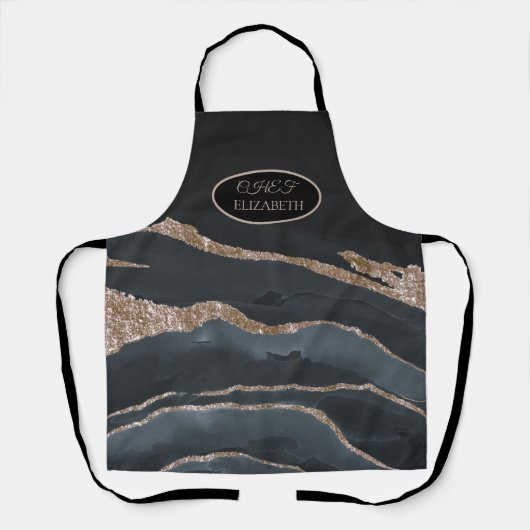 Trendy Cool Black Gold Marble Stone Texture Schort (Voorkant)