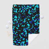 Trendy Cool Blauw Zwart Camouflage Patroon Golfhanddoek (Insitu)