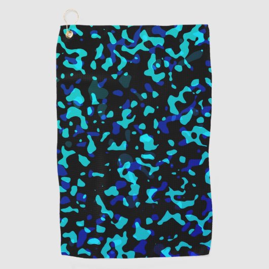 Trendy Cool Blauw Zwart Camouflage Patroon Golfhanddoek (Voorkant)