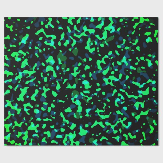 Trendy Cool Blue Seagreen Camouflage Pattern Cadeaupapier (Vlak)