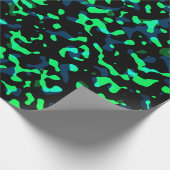 Trendy Cool Blue Seagreen Camouflage Pattern Cadeaupapier (Hoek)