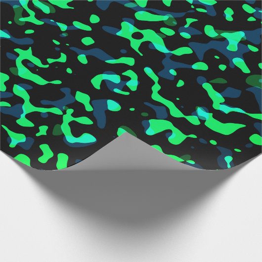 Trendy Cool Blue Seagreen Camouflage Pattern Cadeaupapier (Hoek)