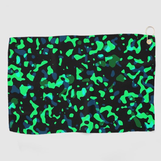 Trendy Cool Blue Seagreen Camouflage Pattern Golfhanddoek (Horizontaal)