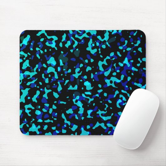 Trendy Cool Blue Seagreen Camouflage Pattern Muismat (Met muis)