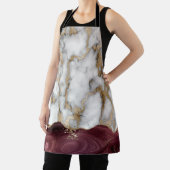 Trendy Cool Burgundy Gold Marble Stone Texture Schort (Insitu)