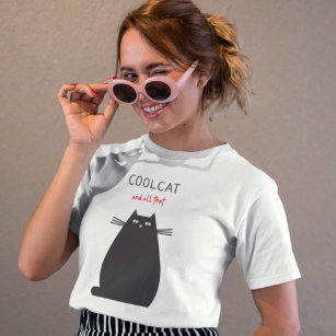 Trendy Cool Cat en al die eenvoudige illustratie T-shirt