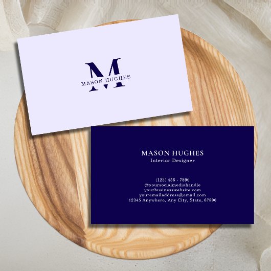 Trendy Cool Chic Monogram Visitekaartje