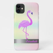 Trendy Cool Flamingo Holographic Iridescent Case-Mate iPhone Case (Achterkant)