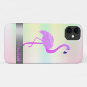 Trendy Cool Flamingo Holographic Iridescent Case-Mate iPhone Case (Achterkant (horizontaal))