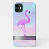 Trendy Cool Flamingo Holographic - Personalized Case-Mate iPhone Case (Achterkant)