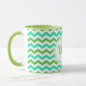 Trendy, cool, frisse chevron monogram initiaal mok (Links)