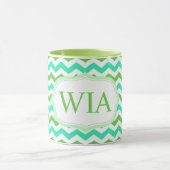 Trendy, cool, frisse chevron monogram initiaal mok (Midden)