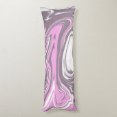 Trendy Cool Funky Pink Gray White gemarmerd Lichaamskussen (Achterkant (Verticaal))