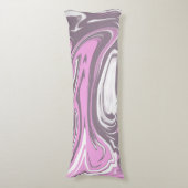 Trendy Cool Funky Pink Gray White gemarmerd Lichaamskussen (Voorkant Verticaal)