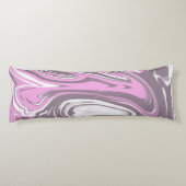 Trendy Cool Funky Pink Gray White gemarmerd Lichaamskussen (Achterkant)