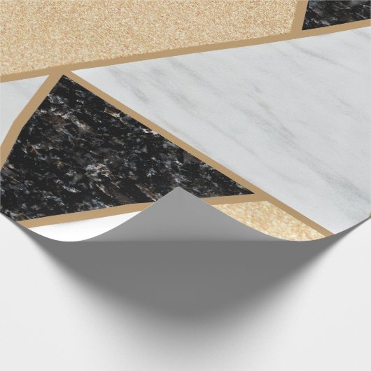 Trendy Cool Geometric Marble Texture Cadeaupapier (Hoek)
