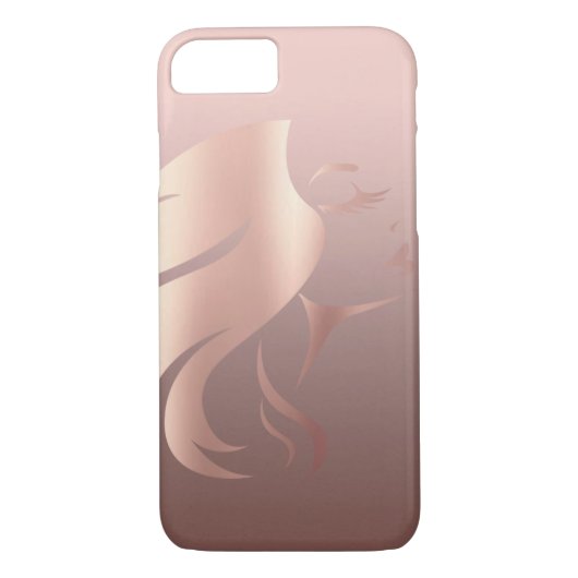 Trendy Cool Girl Face Silhouette Case-Mate iPhone Case (Achterkant)