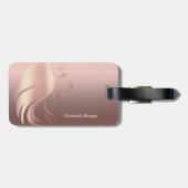 Trendy Cool Girl Face Silhouette - Gepersonaliseer Bagagelabel (Achterkant horizontaal)