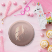 Trendy Cool Girl Face Silhouette Papieren Bordje (Feest)