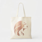 Trendy Cool Girl Face Silhouette Tote Bag (Voorkant)