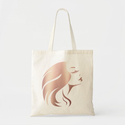 Trendy Cool Girl Face Silhouette Tote Bag (Voorkant)