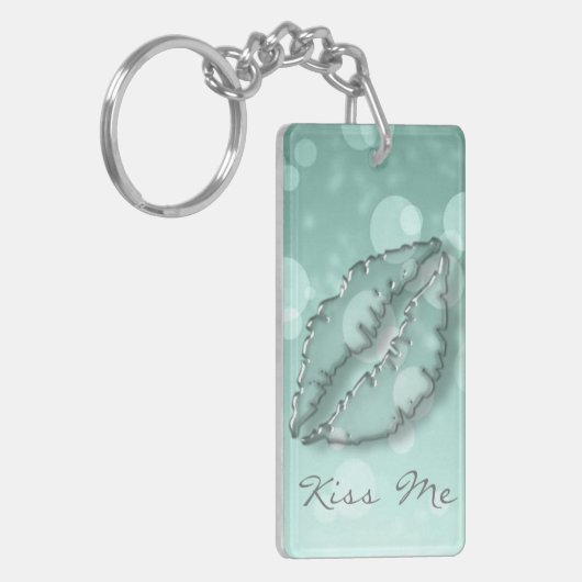 Trendy Cool Girly, Bokeh, Lips, Kiss me Sleutelhanger (Voorkant Links)
