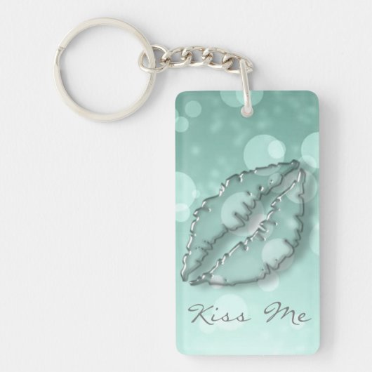 Trendy Cool Girly, Bokeh, Lips, Kiss me Sleutelhanger (Voorkant)