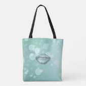 Trendy Cool Girly, Bokeh, Lips, Kiss me Tote Bag (Achterkant)