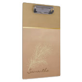 Trendy Cool Gold Glitter Feather - Gepersonaliseer Klembord (Rechts)