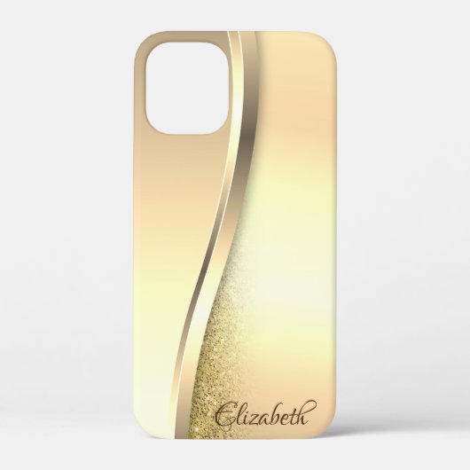 Trendy Cool Gold Glitter - Gepersonaliseerd Case-Mate iPhone Case (Achterkant)