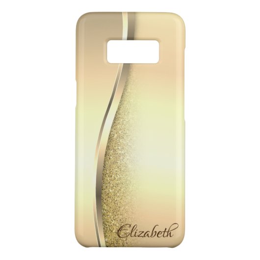 Trendy Cool Gold Glitter - Gepersonaliseerd Case-Mate Samsung Galaxy Hoesje (Achterkant)