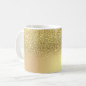 Trendy Cool Gold Glitter, Silver - op maat gemaakt Koffiemok (Voorkant links)