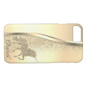 Trendy Cool Gold Glitter Unicorn - Gepersonaliseer Case-Mate iPhone Case (Achterkant (Horizontaal))
