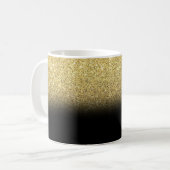 Trendy Cool Gold Glitter, zwart - op maat Koffiemok (Voorkant links)