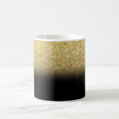 Trendy Cool Gold Glitter, zwart - op maat Koffiemok (Center)
