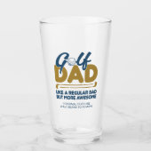 Trendy Cool "GOLF DAD" Blauwe Typografie Pint Glas (Voorkant)