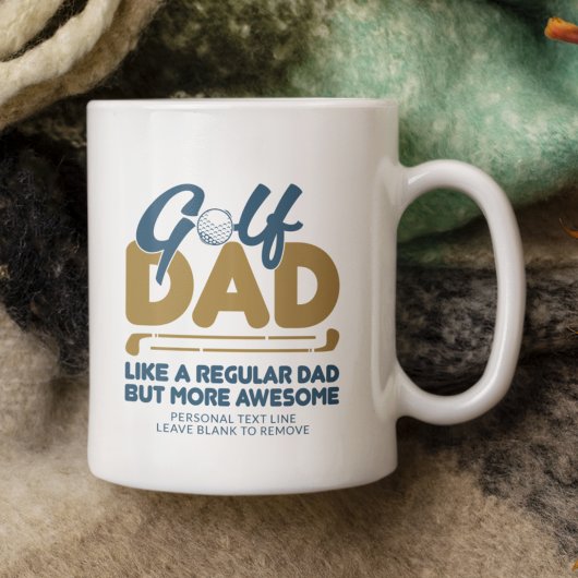 Trendy Cool "GOLF DAD" Blauwe Typografie Pint Koffiemok