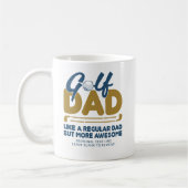 Trendy Cool "GOLF DAD" Blauwe Typografie Pint Koffiemok (Links)