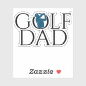 Trendy Cool "GOLF DAD" Blue Custom Cut Vinyl Sticker (Vel)