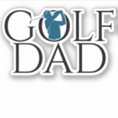 Trendy Cool "GOLF DAD" Blue Custom Cut Vinyl Sticker (Voorkant)