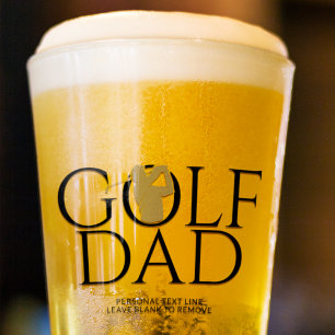 Trendy Cool "GOLF DAD" Gouden Pint Glas