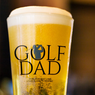 Trendy Cool "GOLF DAD" Navy Blue Pint Glas