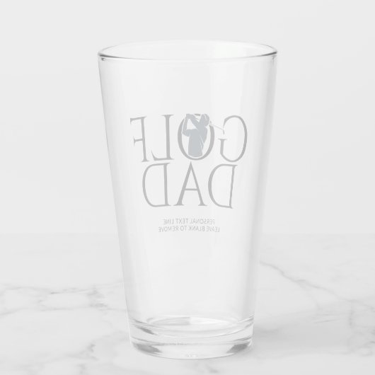 Trendy Cool "GOLF DAD" Navy Blue Pint Glas (Achterkant)