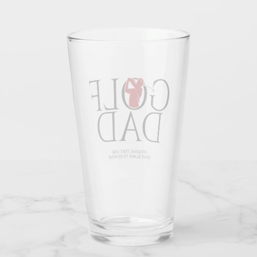 Trendy Cool "GOLF DAD" rode pint Glas (Achterkant)