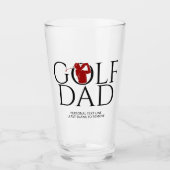 Trendy Cool "GOLF DAD" rode pint Glas (Voorkant)
