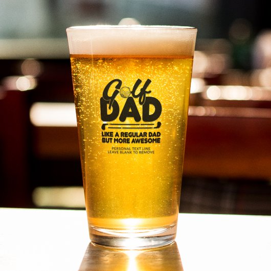 Trendy Cool "GOLF DAD" Typografie Pint Glas