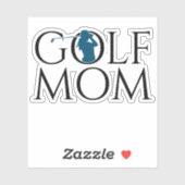 Trendy Cool "GOLF MOM" Blue Custom Cut Vinyl Sticker (Vel)