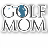 Trendy Cool "GOLF MOM" Blue Custom Cut Vinyl Sticker (Voorkant)
