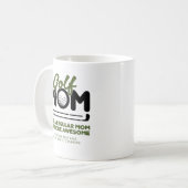 Trendy Cool "GOLF MOM" Groene Typografie Pint Koffiemok (Voorkant links)