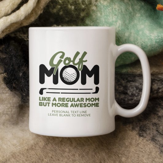 Trendy Cool "GOLF MOM" Groene Typografie Pint Koffiemok